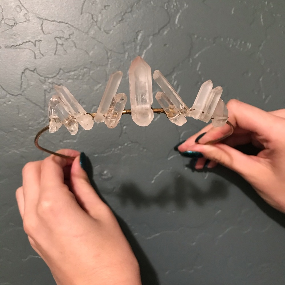 Fawn and Sparrow Tiny Quartz Crystal Bridal Crown